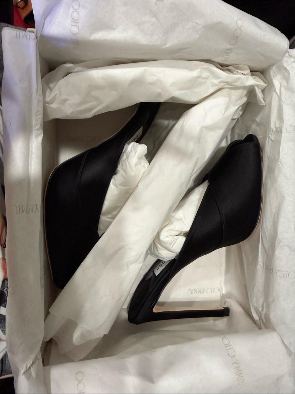 Jimmy Choo Black Satin Brigitte Mules - Picture 6 of 10